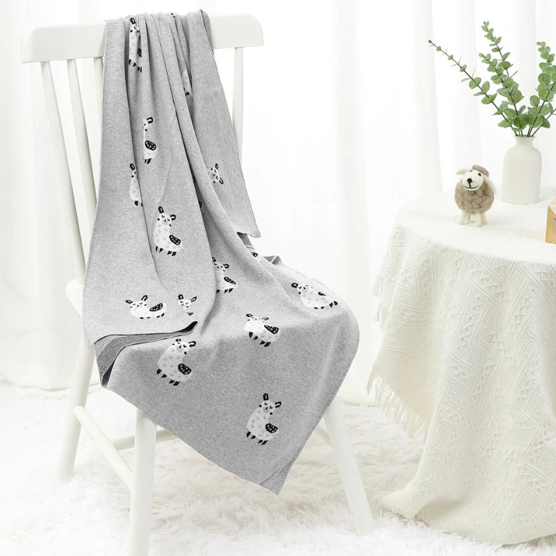 Baby Alpaca Cotton Knitted Blanket - Just Kidding Store