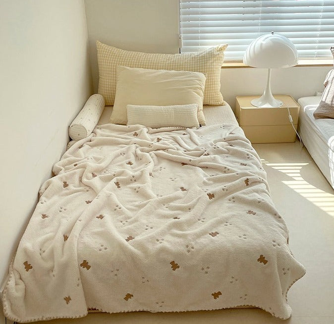 Embroidered Soft Flannel Kids Nursery Blanket - Just Kidding Store