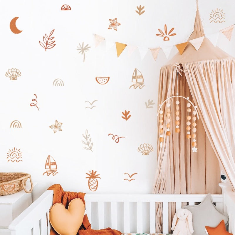 Boho Summer Vibes Wall Decals - Just Kidding Store