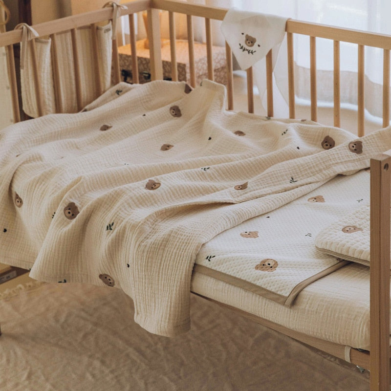 Korean Style Cotton Blanket - 6 Layers Muslin Swaddle - Just Kidding Store