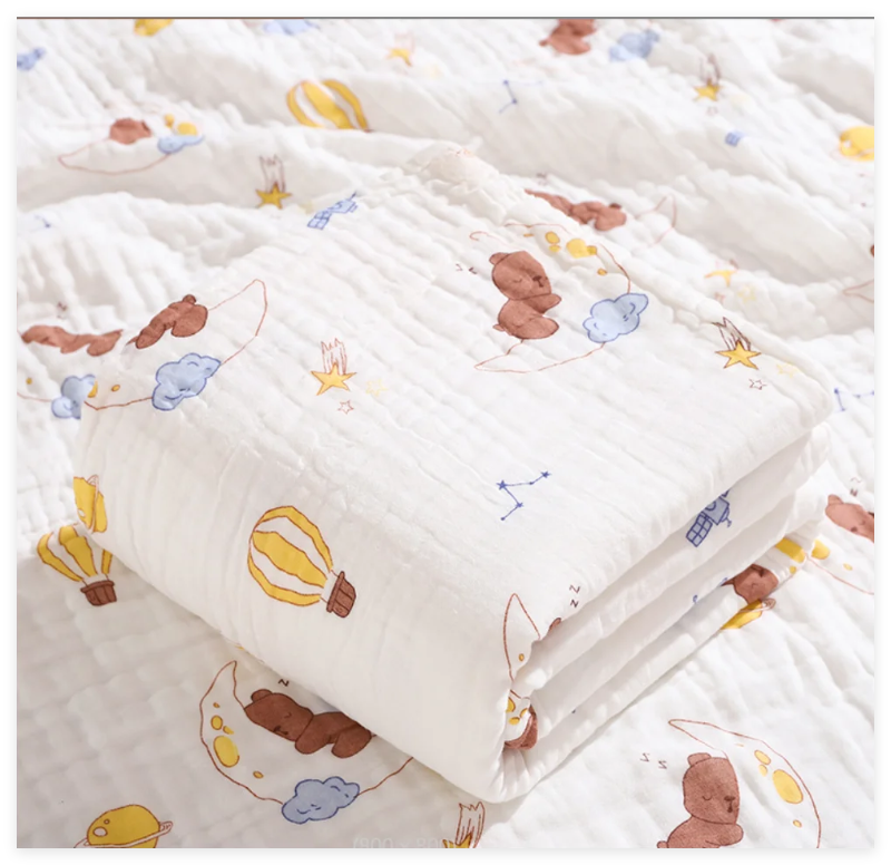 6 Layers Cotton Muslin Swaddle Blanket - Just Kidding Store
