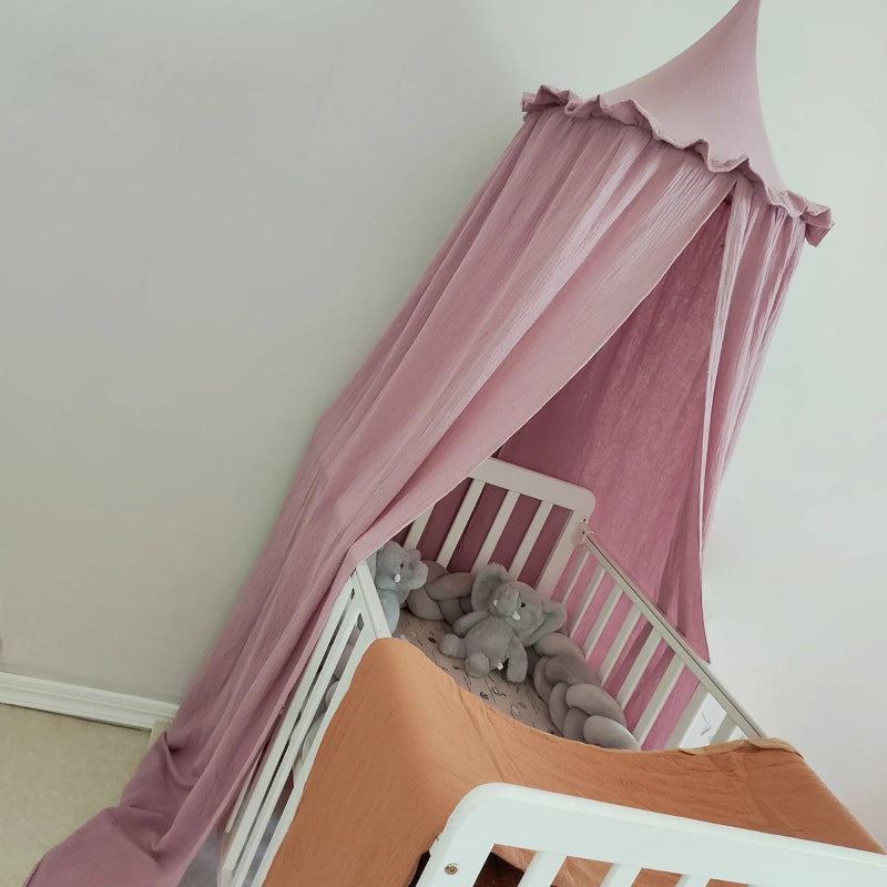 OEKO-Tex Premium Muslin Cotton Canopy With Frills - Just Kidding Store