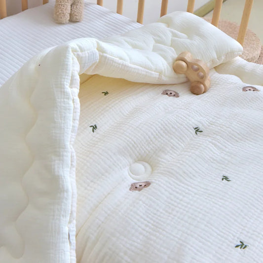 Embroidered Winter Thick Muslin Cotton Bed Cover - Just Kidding Store