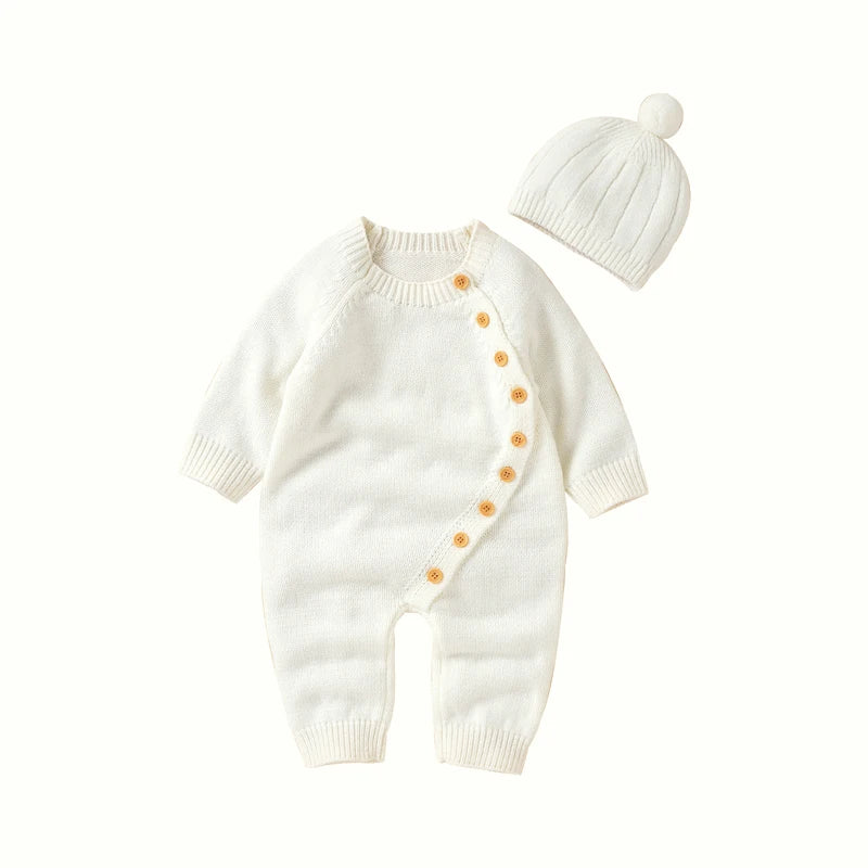 Cozy Button Knit Romper Set - Just Kidding Store