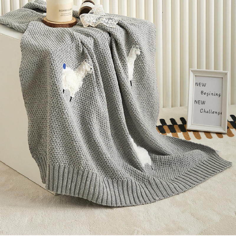 Alpaca Cotton Knitted Baby Children Nursery Blanket - Just Kidding Store