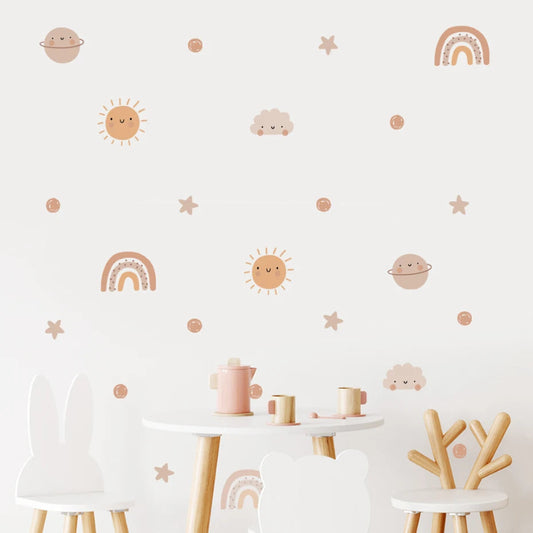 Pastel Sky and Rainbow Wall Stickers Set - Just Kidding Store