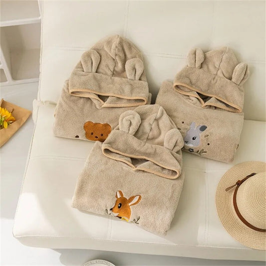 Coral Velvet Hooded Towel - Just Kidding Store