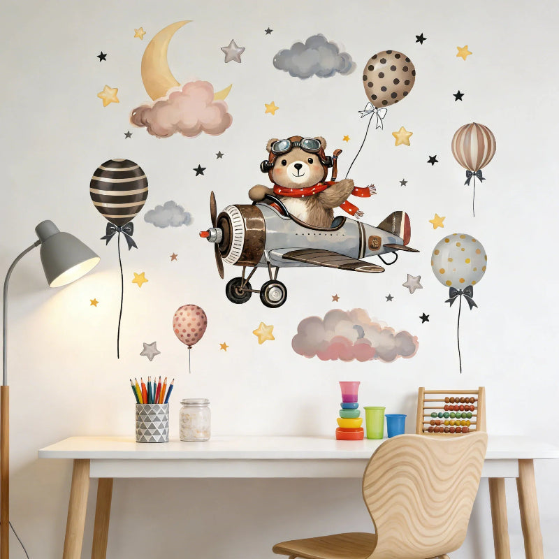 Bear Pilot Wall Decal - Just Kidding Store