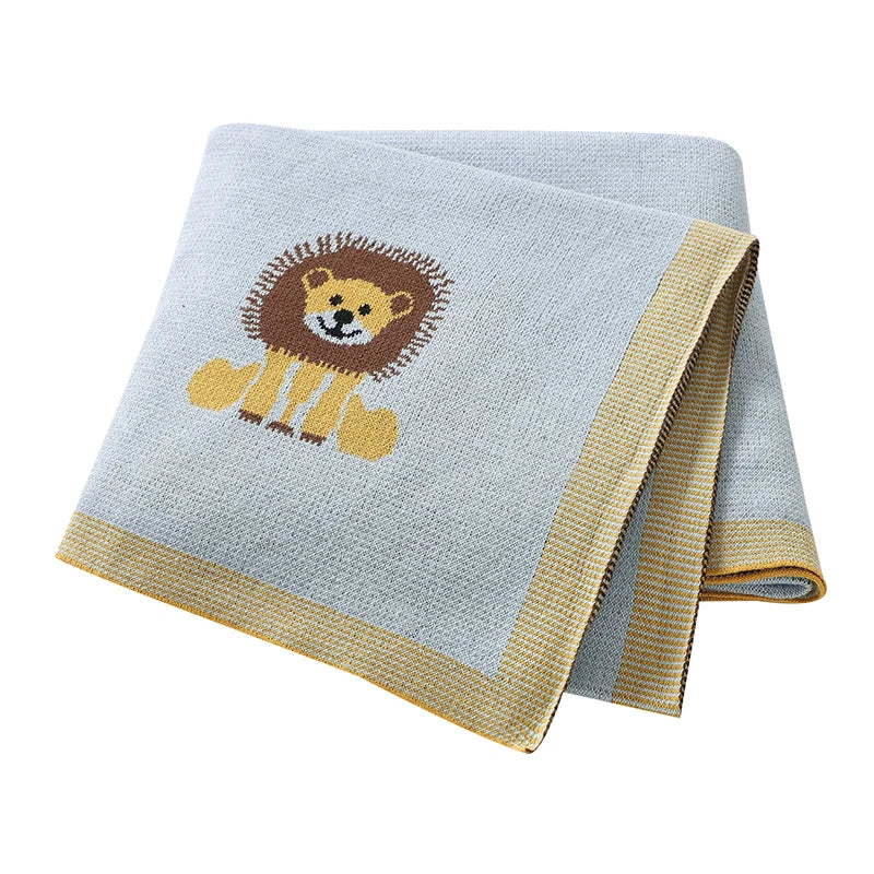 Baby Lion Cotton Knitted Blanket - Just Kidding Store