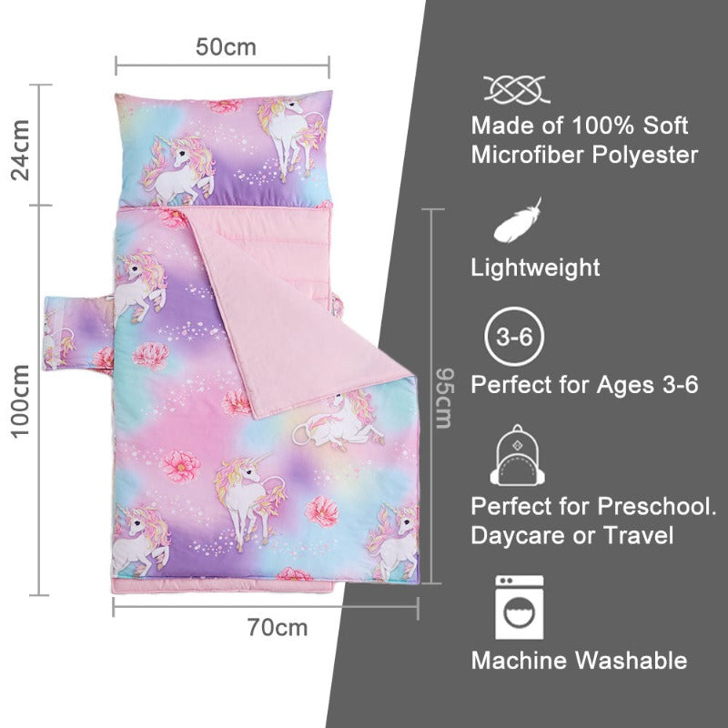 Nap Mat With Removable Pillow - Carry Sleeping Bag - Just Kidding Store