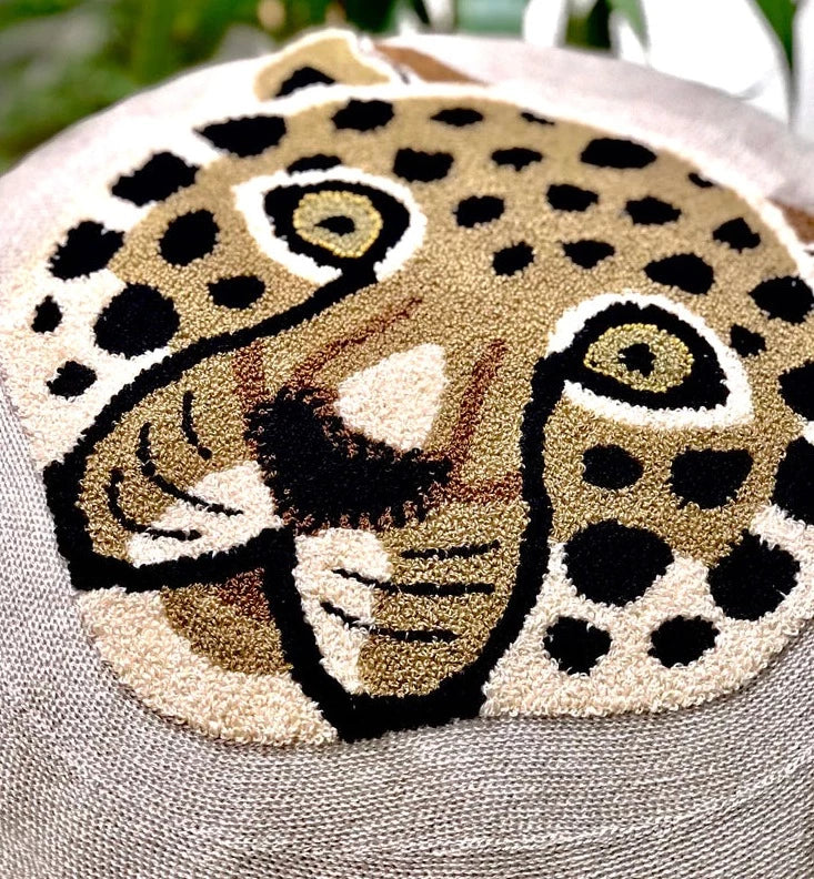 Wild Cats Embroidered Cushion Cover - Just Kidding Store