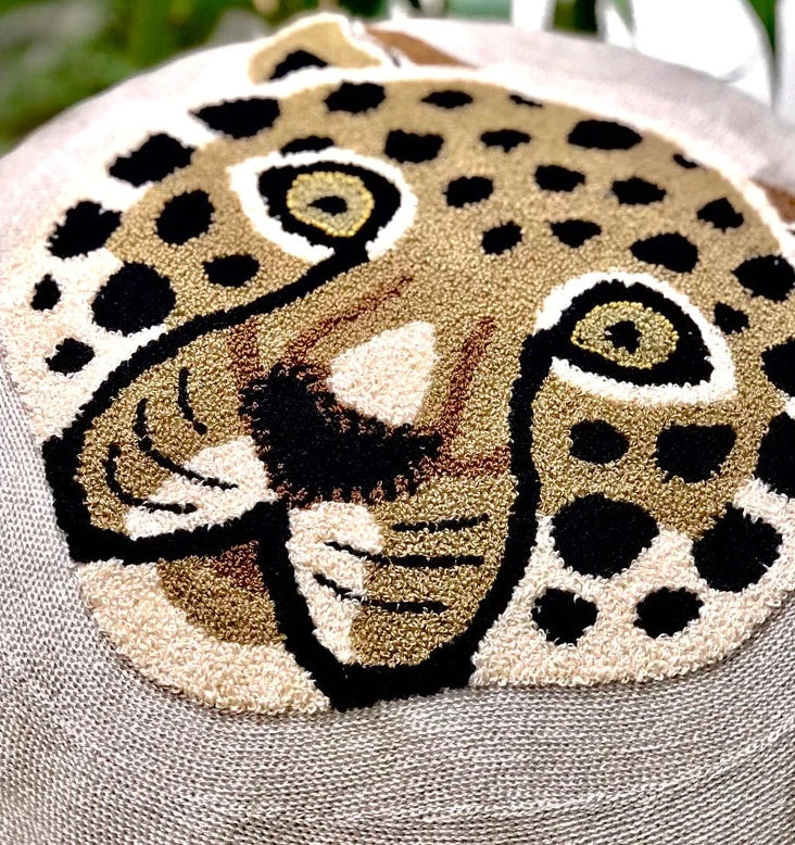 Wild Cats Embroidered Cushion Cover - Just Kidding Store