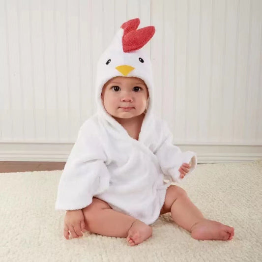 Baby Hooded Bathrobe - Terry Towel - Chick - Just Kidding Store