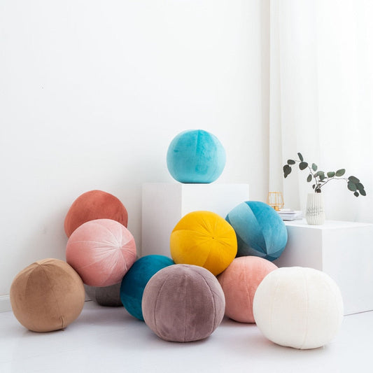 Ball Velvet Cushion - Round Pillow - Just Kidding Store