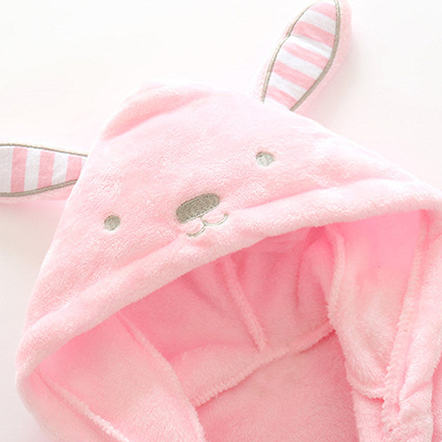 Pink Bunny baby and kids flannel bathrobes nightgown - Just Kidding