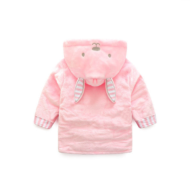 Pink Bunny baby and kids flannel bathrobes nightgown - Just Kidding