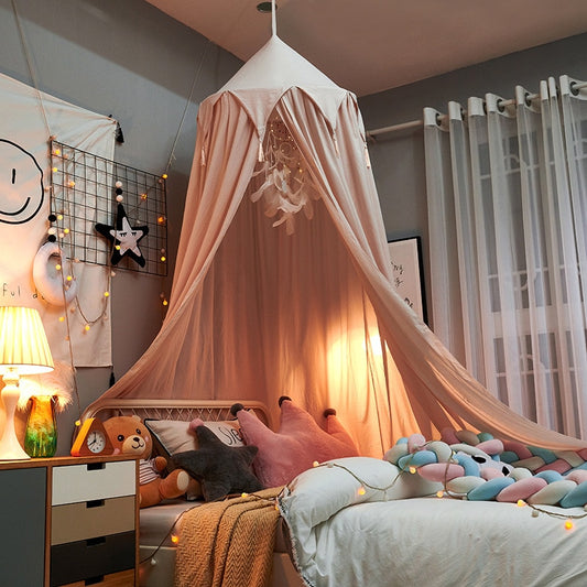 Tassel Bed Canopy - Hung Dome - Just Kidding Home