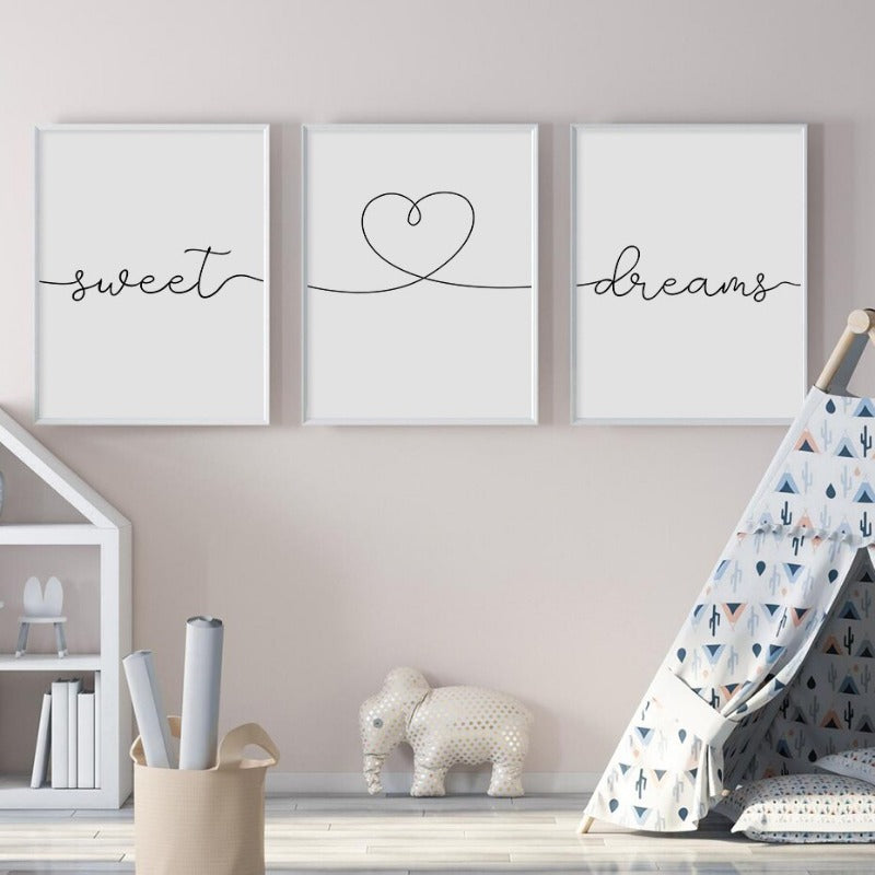 Sweet Dreams Nordic Minimalist Canvas Prints - Just Kidding Store