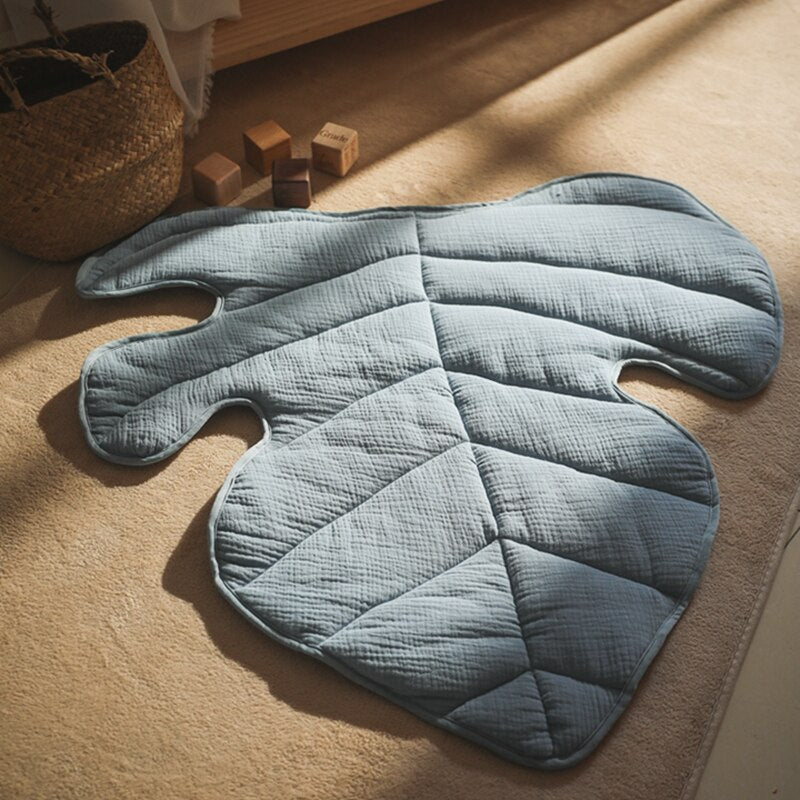 Oak Leaf Play Mat - Blue, Green, Dusty Pink - Just Kidding Store