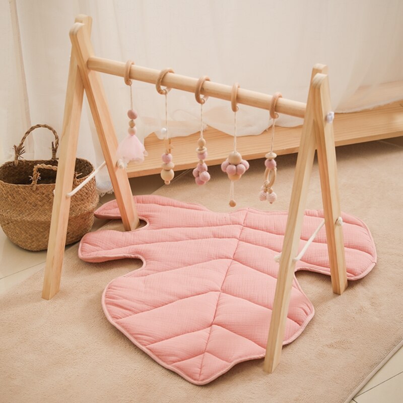 Oak Leaf Play Mat - Blue, Green, Dusty Pink - Just Kidding Store