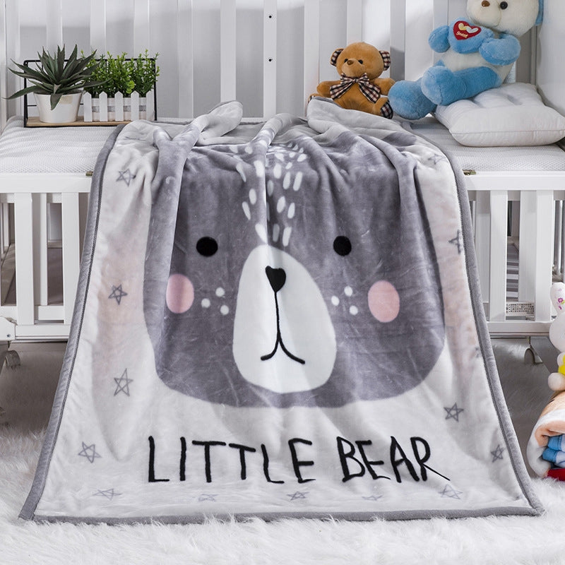 Little Bear Fleece Blanket - Kids Bedding Throw - Just Kidding Store