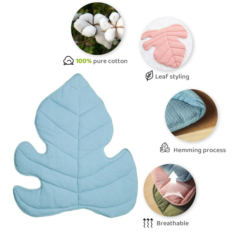 Oak Leaf Play Mat - Blue, Green, Dusty Pink - Just Kidding Store