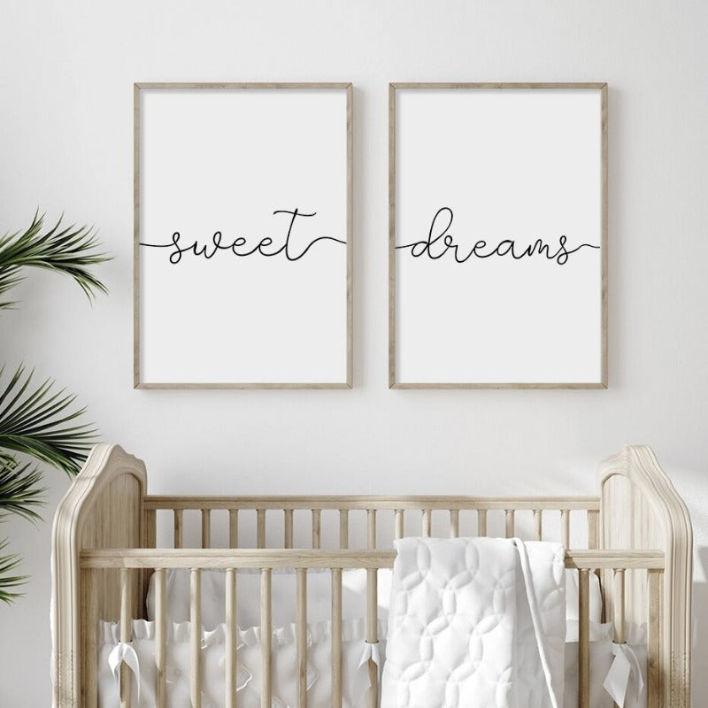 Sweet Dreams Nordic Minimalist Canvas Prints - Just Kidding Store
