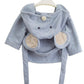 Baby Hooded Bathrobe - Blue Gray Mouse - Just Kidding Store