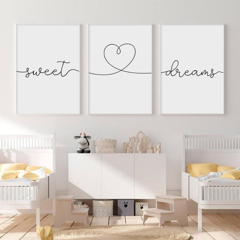 Sweet Dreams Nordic Minimalist Canvas Prints - Just Kidding Store