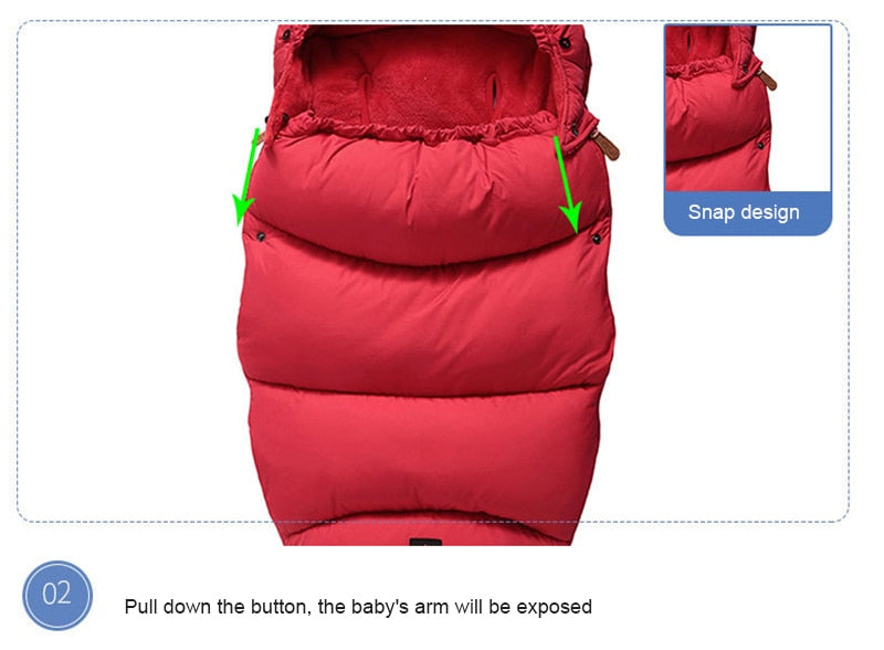 Stroller Footmuff Baby Winter Thick Pram Envelope - Just Kidding Store