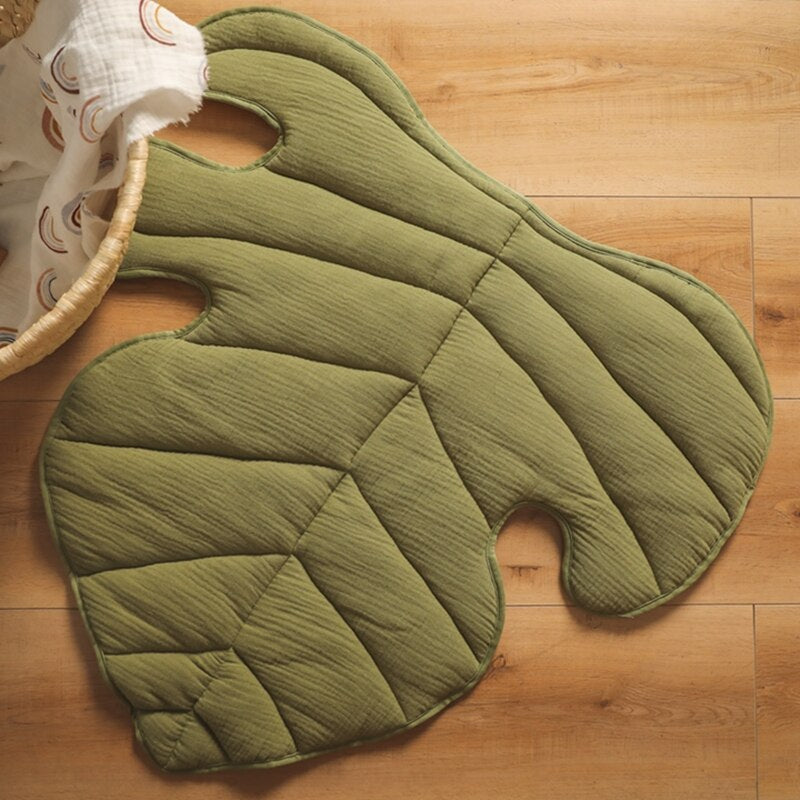 Oak Leaf Play Mat - Blue, Green, Dusty Pink - Just Kidding Store