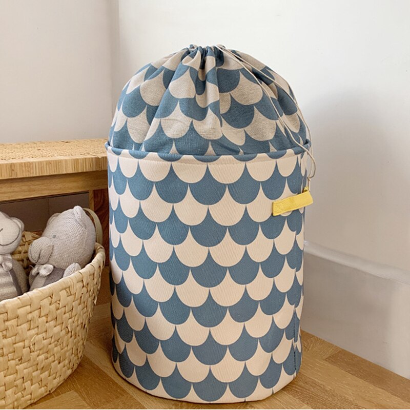 Large Linen Storage Basket With Drawstring - Just Kidding Store