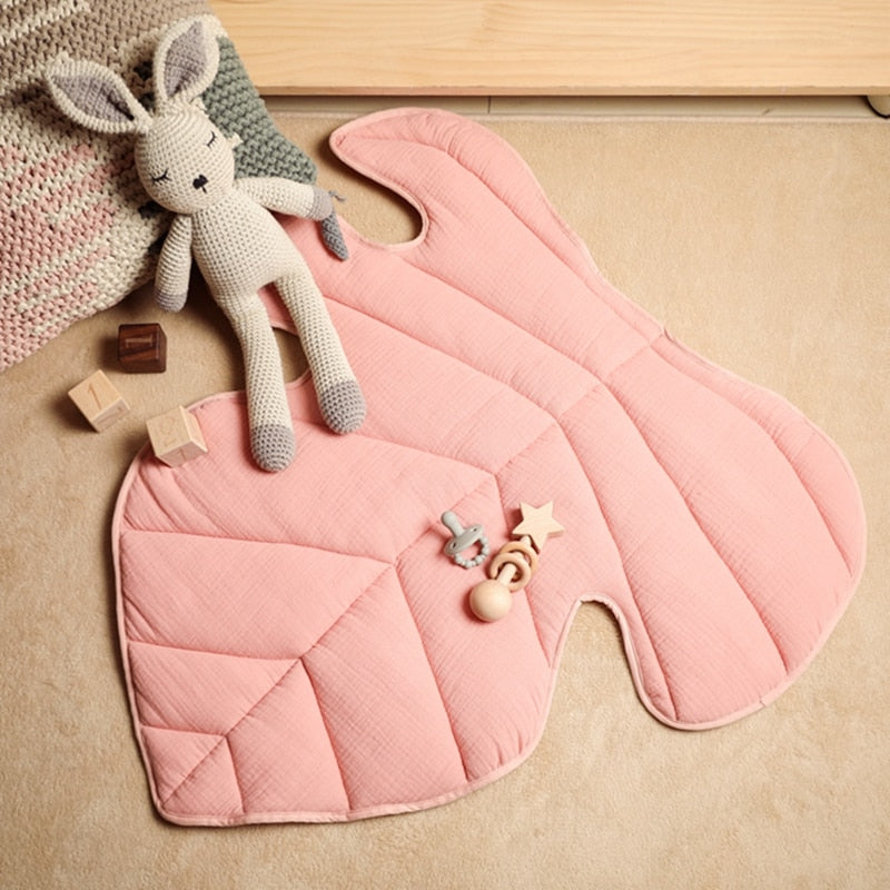 Oak Leaf Play Mat - Blue, Green, Dusty Pink - Just Kidding Store