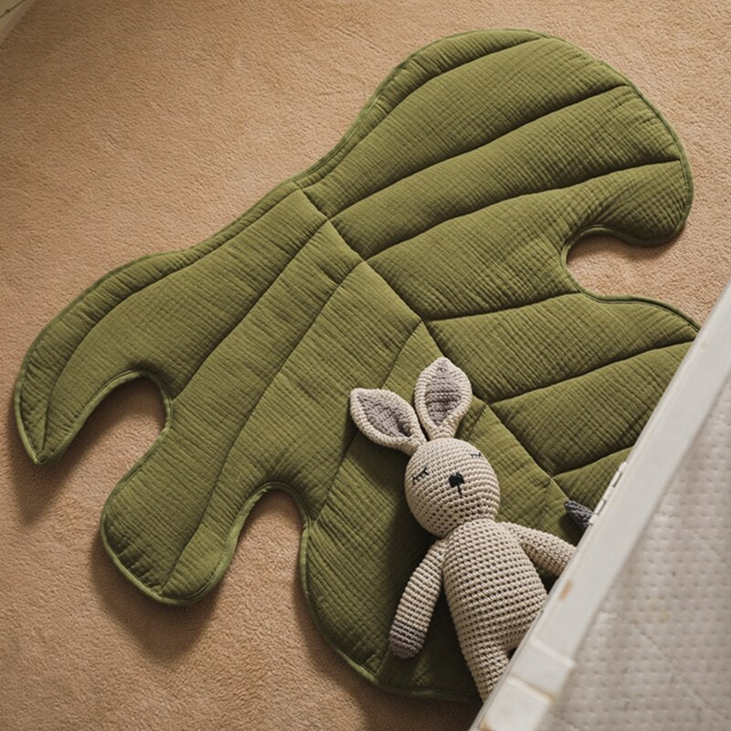 Oak Leaf Play Mat - Blue, Green, Dusty Pink - Just Kidding Store