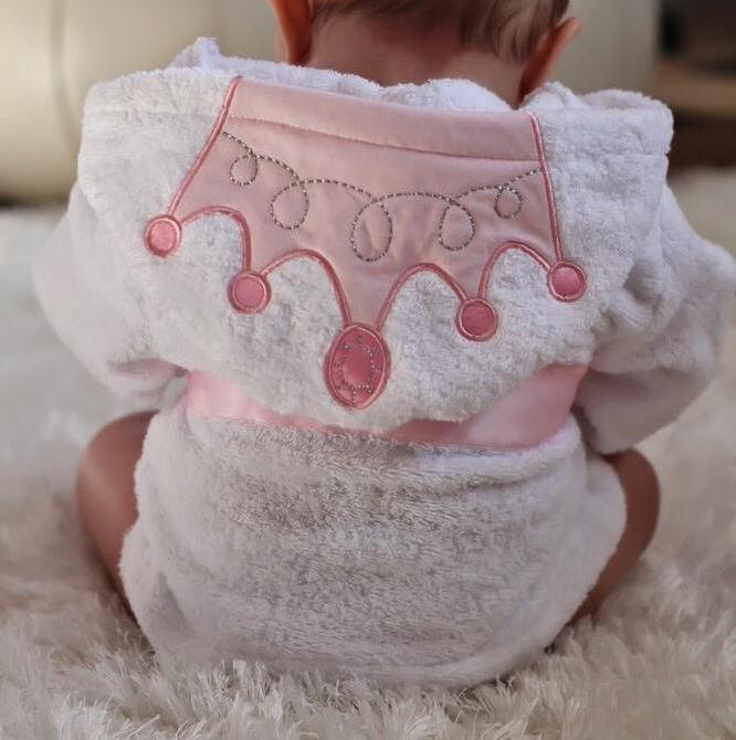 Baby Hooded Bathrobe - Lace Princess - Just Kidding Store
