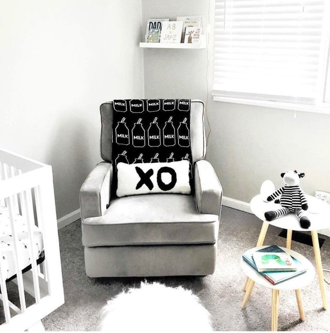Black Milk Cotton Knitted Kids Blanket Milk Bottle Just Kidding Store
