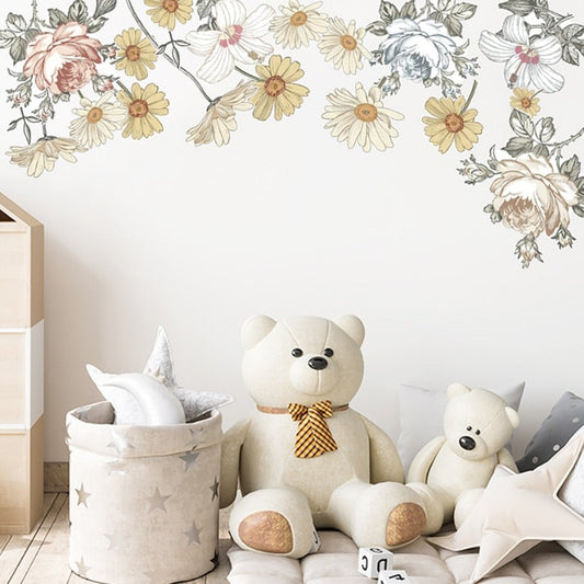 Botanical Flowers Vintage Roses Wall Decal - Just Kidding Store