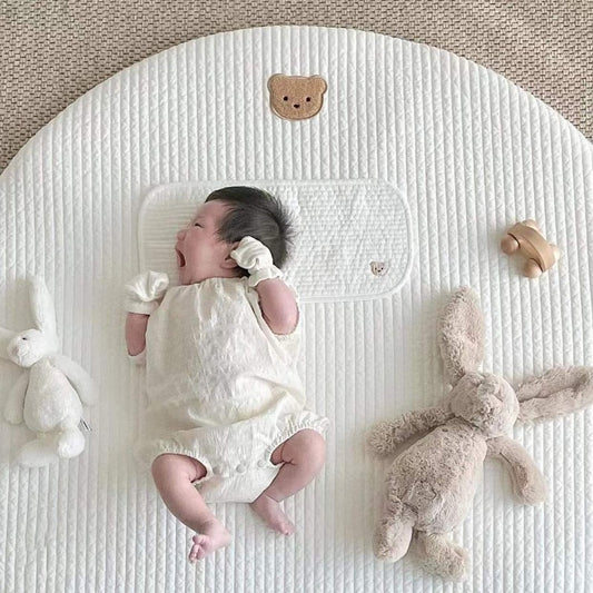 Round Embroidered Padded Baby Play Mat - Just Kidding Store