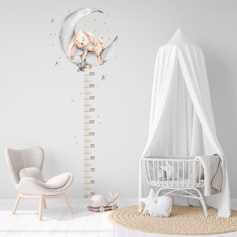 Sleepy Bunny Height Measure Sticker - Growth Chart Decal - Just Kidding Store