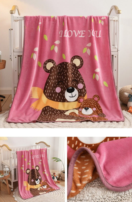 Soft Flannel Animal Print Baby Children Blanket - Just Kidding Store
