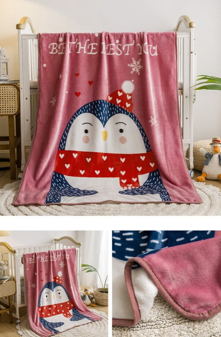 Soft Flannel Animal Print Baby Children Blanket - Just Kidding Store