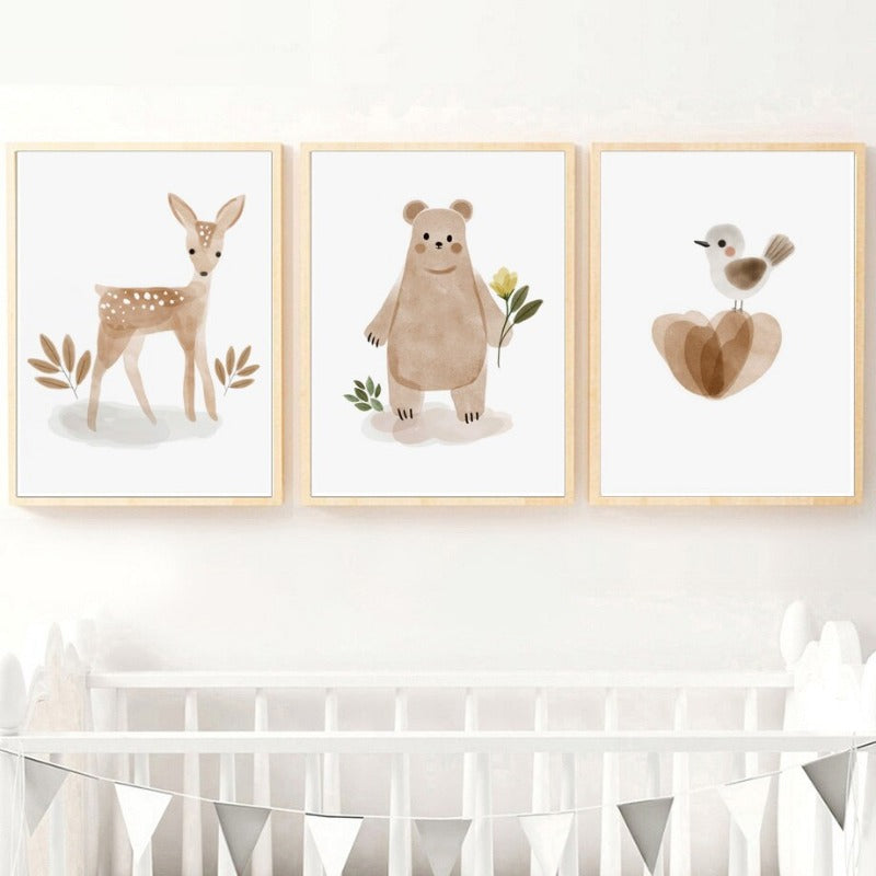 Boho Nursery Woodland Canvas Prints - Just Kidding Store