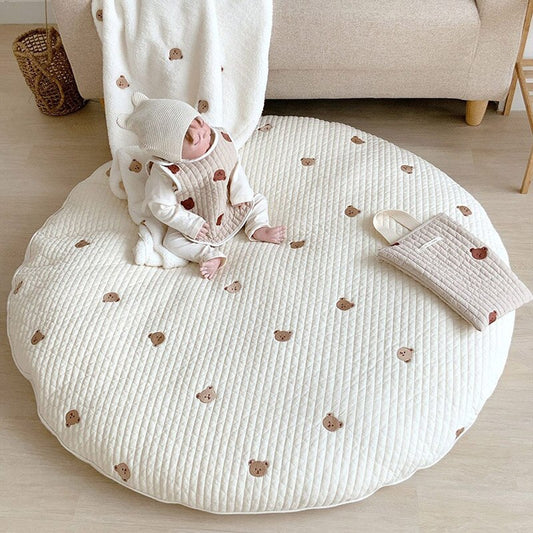 Round Embroidered Padded Baby Play Mat - Just Kidding Store