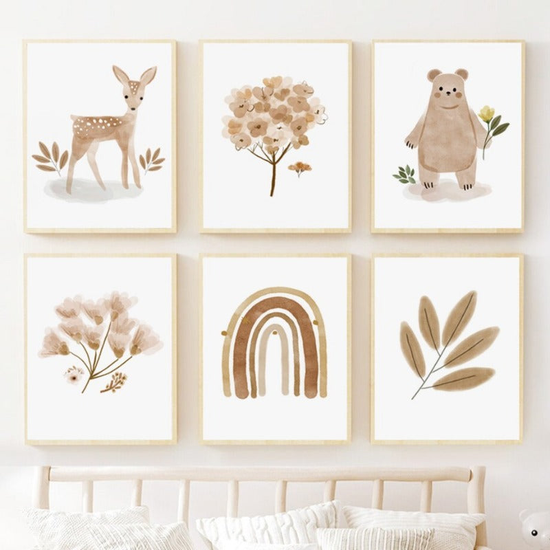 Boho Nursery Woodland Canvas Prints - Just Kidding Store