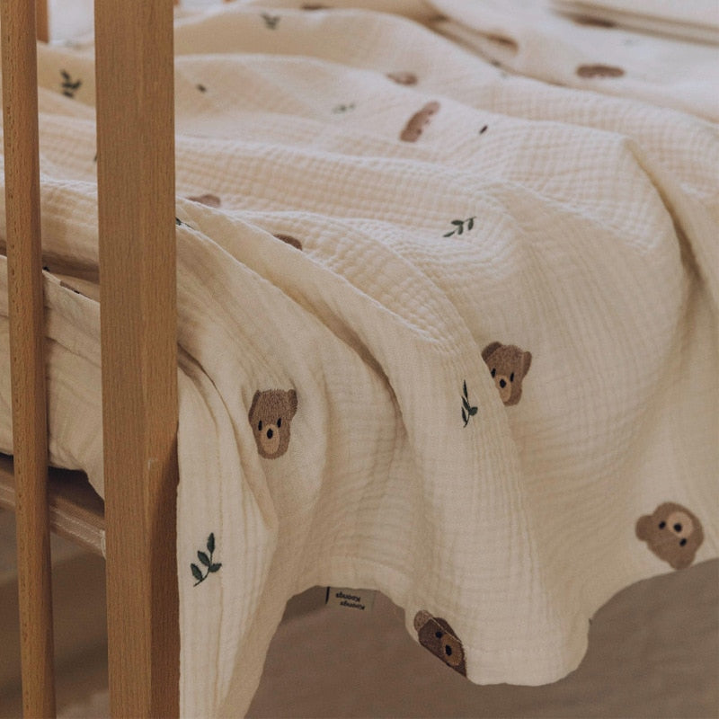 Korean Style Cotton Blanket - 6 Layers Muslin Swaddle - Just Kidding Store
