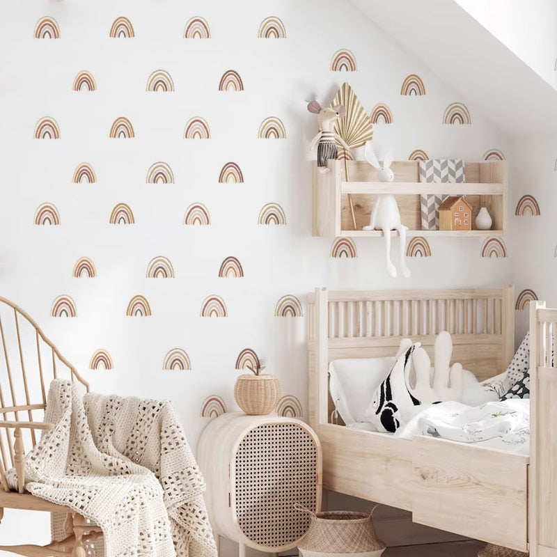Boho Rainbow Nursery Playroom Wall Decals - Just Kidding Store