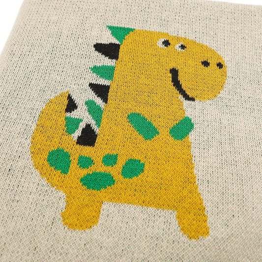 Baby Dinosaur Cotton Knitted Blanket - Just Kidding Store