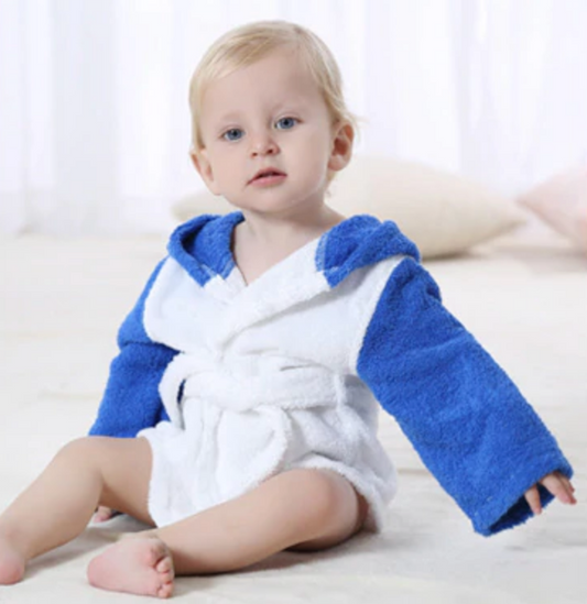 Baby Hooded Bathrobe - Terry Towel - Penguin - Just Kidding Store
