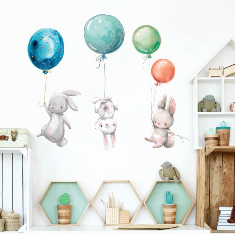 Balloon Bunny Fox Panda Wall Decal