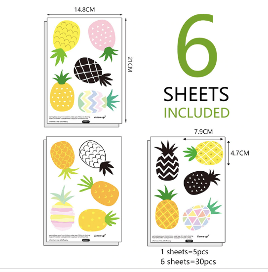 Pineapple Wall Stickers - Ananas Wall Decals - Just Kidding Store
